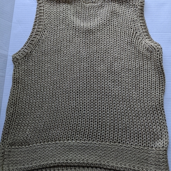 ALASKA BLUES GOLDEN BEIGE CROCHET KNIT VINTAGE* VEST CAMI TANK SIZE LARG… - Picture 8 of 12